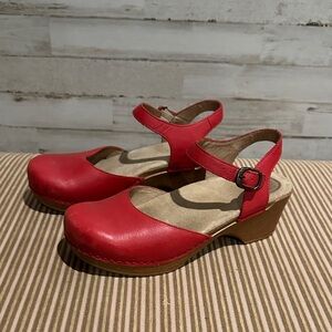 Dansko Red Leather Women's Shoes